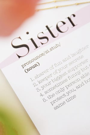 Necklace Sisters Don't Need Words Silver Color Stainless Steel h5 Picture3